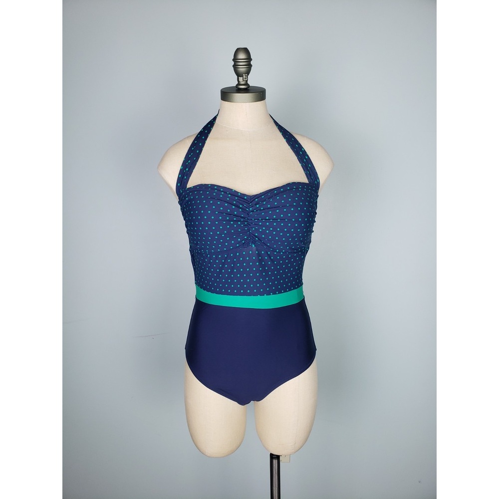 Helen Jon Draper James S One Piece Swimsuit Del Rey Retro Petite Dot Polka NWT